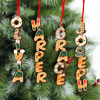 Custom Gingerbread Letter Ornament with Name
