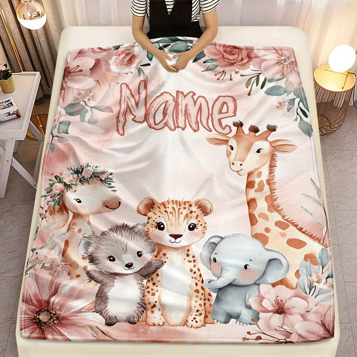 Custom Name Animal Blanket