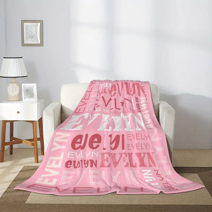 Custom Name Flannel Blanket - Contemporary Style, All-Season