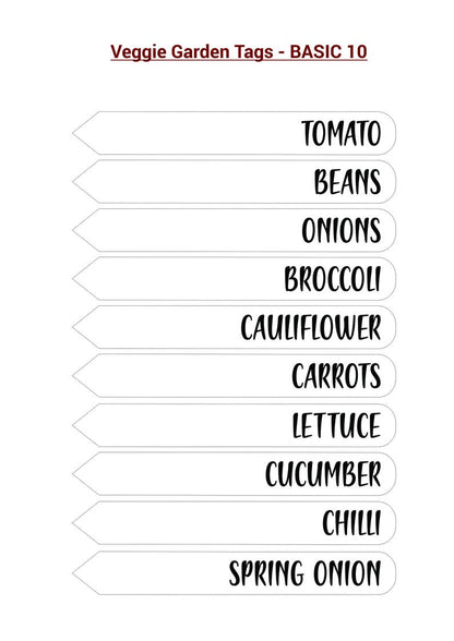 Laser Engraved Clear Veggie/Herb Garden Tags Packs