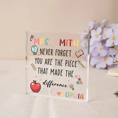 Teacher Appreciation Gift, Custom Thank You Teachers Plaque