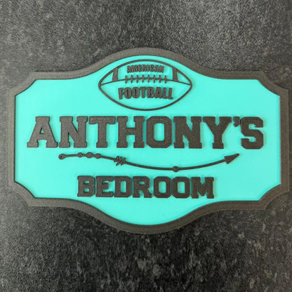 Personalised 3d door sign for a kid's room, dual-colour bedroom door plaque