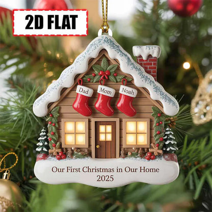 Personalized Our First Christmas in Our Home Ornament 2025 Custom Family