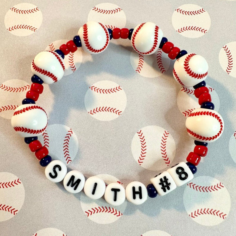 Baseball Number Name Custom Personalized Bracelet Team Player