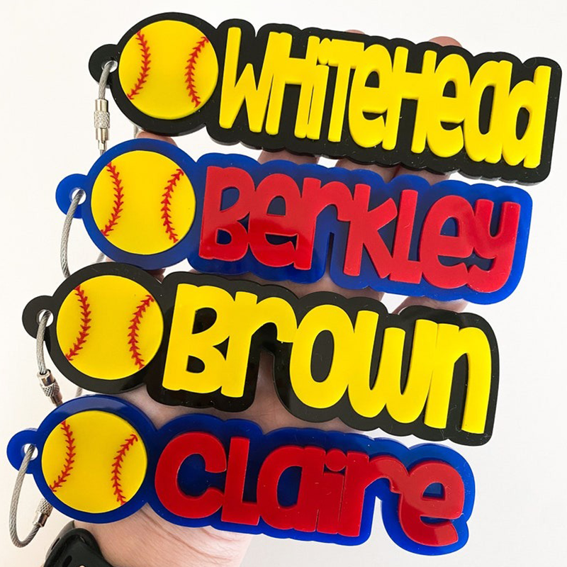 Custom Baseball Softball  Name Keychains