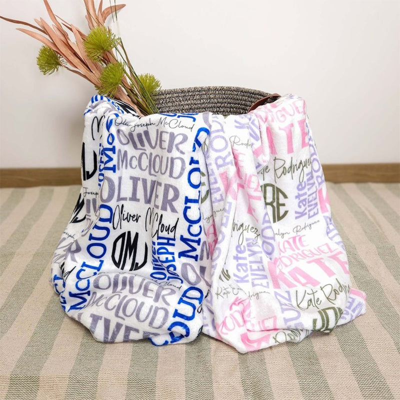 Personalized Baby Blanket, Custom Monogram Name Blanket