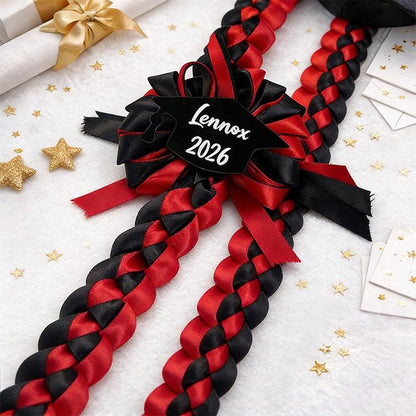 Custom Braided Ribbon Lei, Personalized Graduation Gift Class of 2026