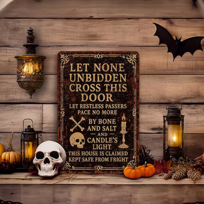 Witch’s Spell Metal Sign – Halloween Home Protection Poem