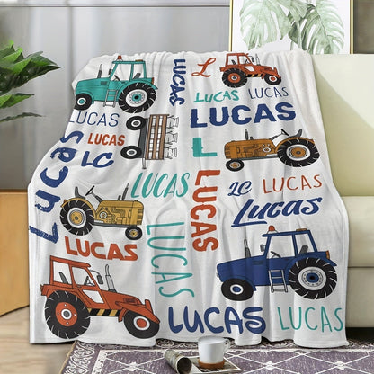 Creative Color Truck Customized Name Blanket