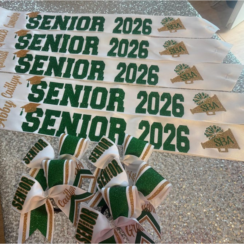 Custom Cheerleading Belts and Hair Accessories