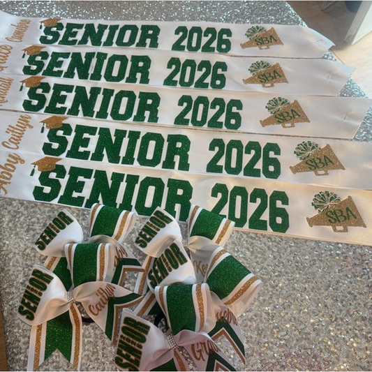 Custom Cheerleading Belts and Hair Accessories