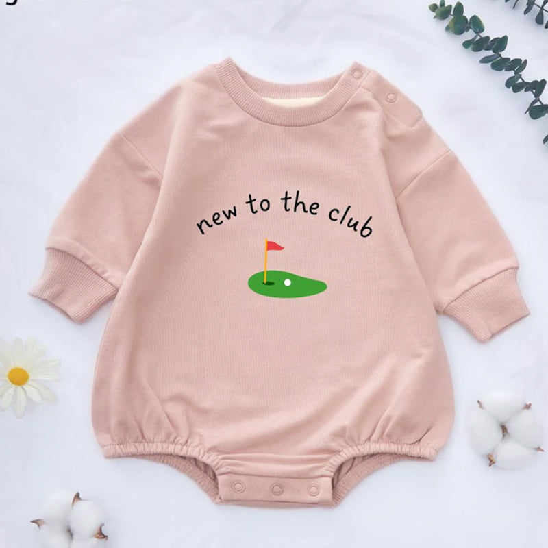 New To The Club Golf Baby Bubble Romper|First Birthday Baby Romper
