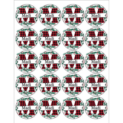 Personalized Round Name Stickers for Christmas Gifts