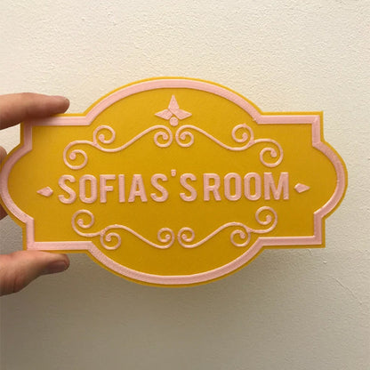 Personalised door sign for kids room