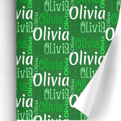 Customizable Name & Text Gift Wrap Paper