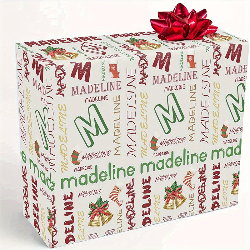 Personalized Text Wrapping Paper - Christmas Gifts Name Custom Funny Christmas Wrapping Paper