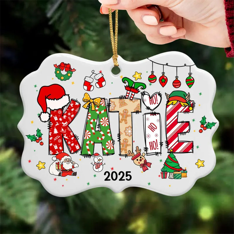Personalized Kids' Name Christmas Ornament: Custom Acrylic Keepsake