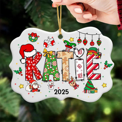 Personalized Kids' Name Christmas Ornament: Custom Acrylic Keepsake