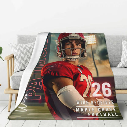 Senior 2025 Sports Blanket Custom Photo Blanket Personalized