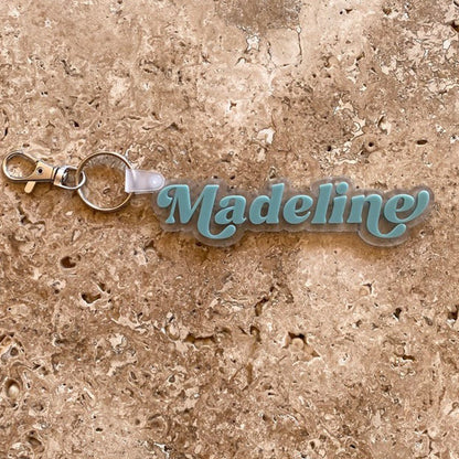 Acrylic Name Tag Personalised Keychain