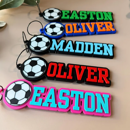 Personalized Soccer Football  Basketball  Name Keychain | Backpack Tags, Bag Tag