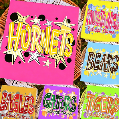 School Spirit Shirt , Neon Test Day Shirt  Custom School Name Mascot Shirt