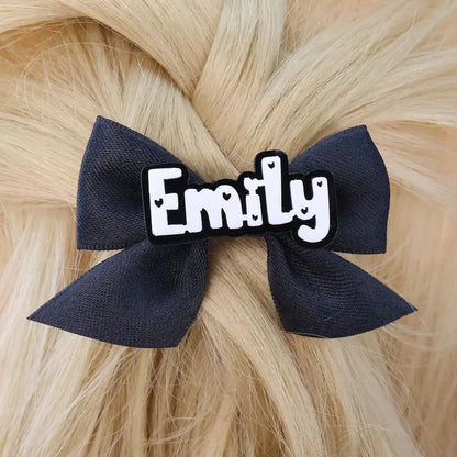 Custom Acrylic Name Bow Hair Clip