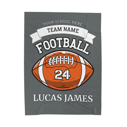 Personalized Football Blanket, American Football Boy Name Blanket