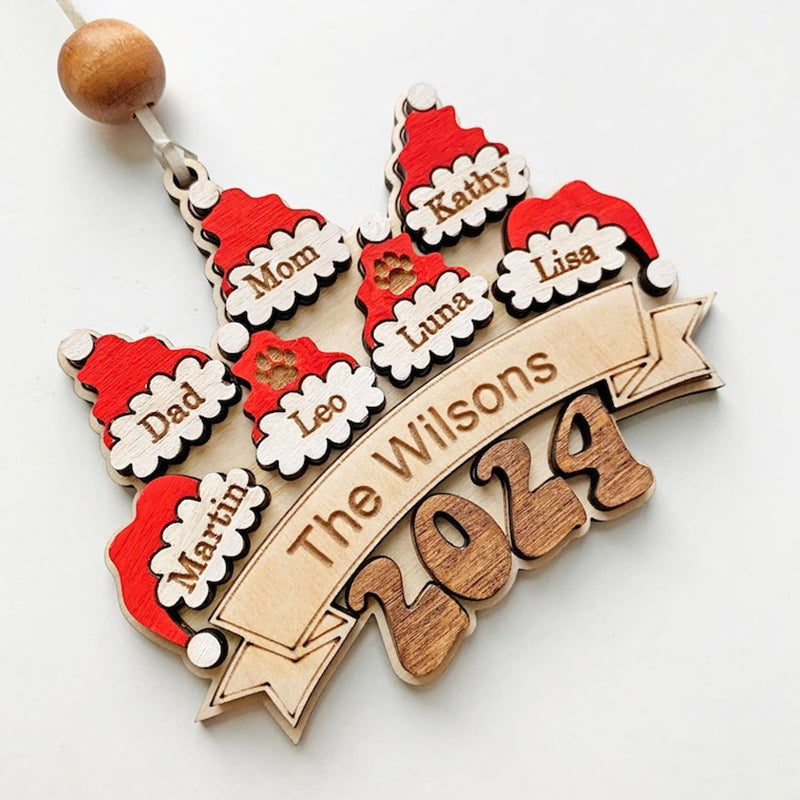 2024 Family Santa Hat Christmas Ornament