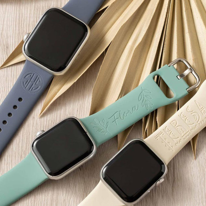 Personalized Silicone Watch Band , Engraved Mint Watch Band , Custom Name Gift