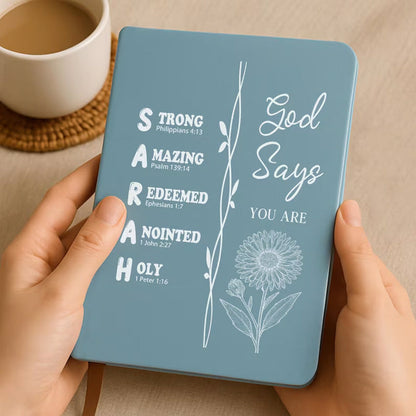 Personalized Christian Name Journal With Bible Verses, Custom Scripture Gift for Women