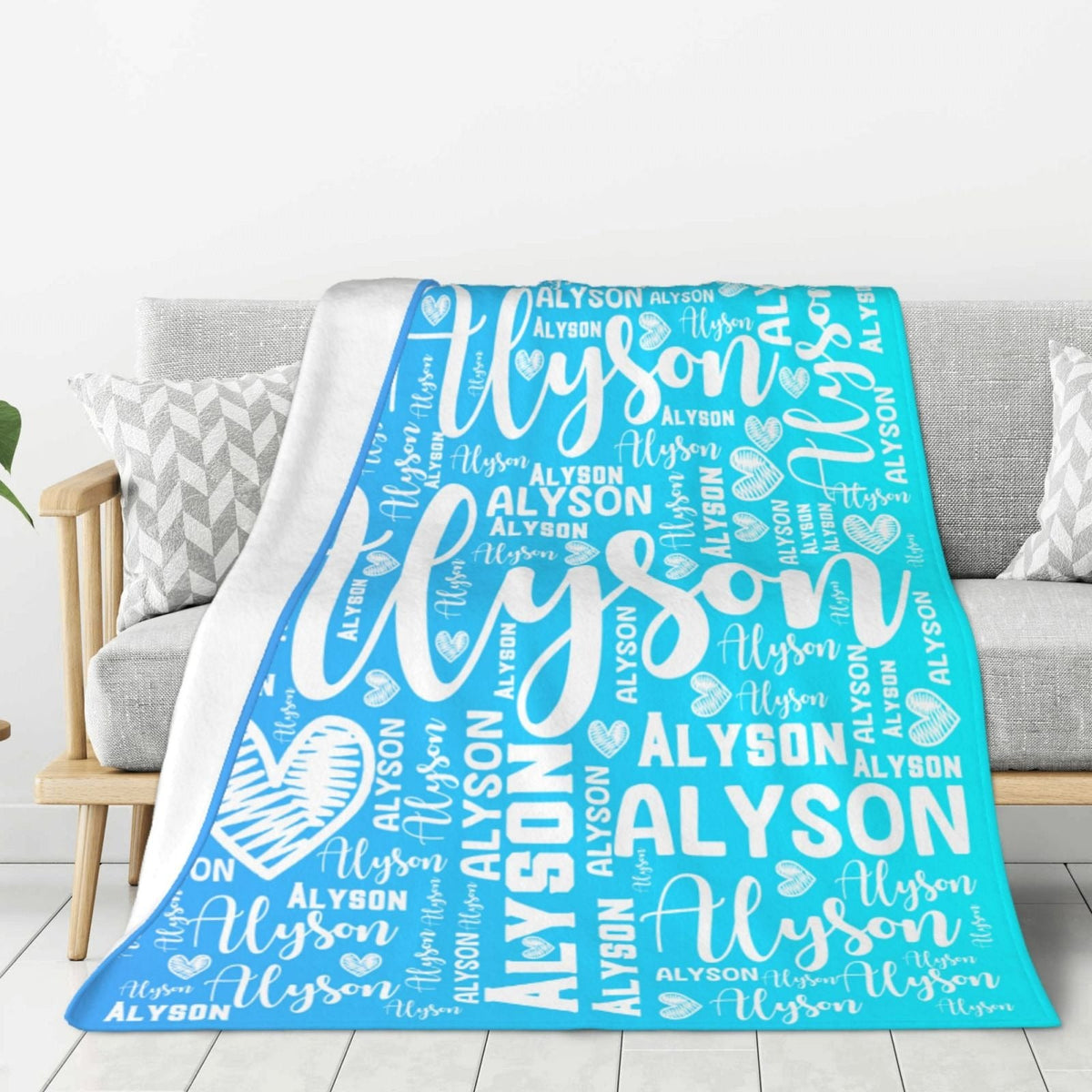 Custom Name Blanket for Boys & Girls - Soft Flannel Personalized Throw