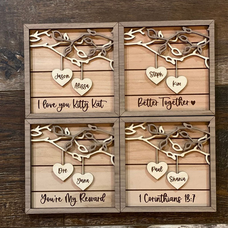 Personalized Wooden Sign Couples Custom Wood Sign Personalized Wooden Family Tree Sign