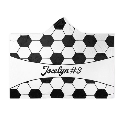 Hooded Fleece Blanket - Softball  Football Basketball Baseball Soccer