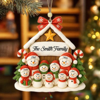 Custom Snowman Family Christmas Ornament