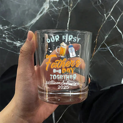 Personalized Cute Milk Bottle and Beer Mug Design 10 oz Whiskey Glass