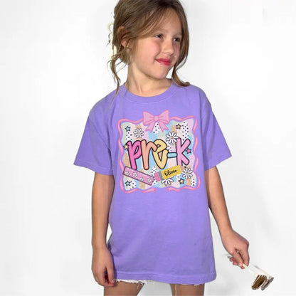 Preppy Pre-K Shirt Back To School Shirt, Personalized Hello Pre-k Tee