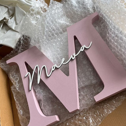 Personalised Wooden Letters Gift , Nursery Decor , New Baby Boy Girl