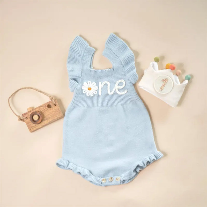 Baby Romper Embroidered| 1st Birthday Outfit Girl Baby Name