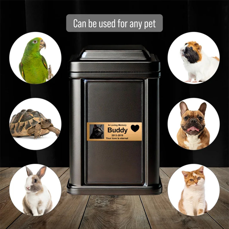 Custom Pet Memorial Urn Adhesive Nameplate