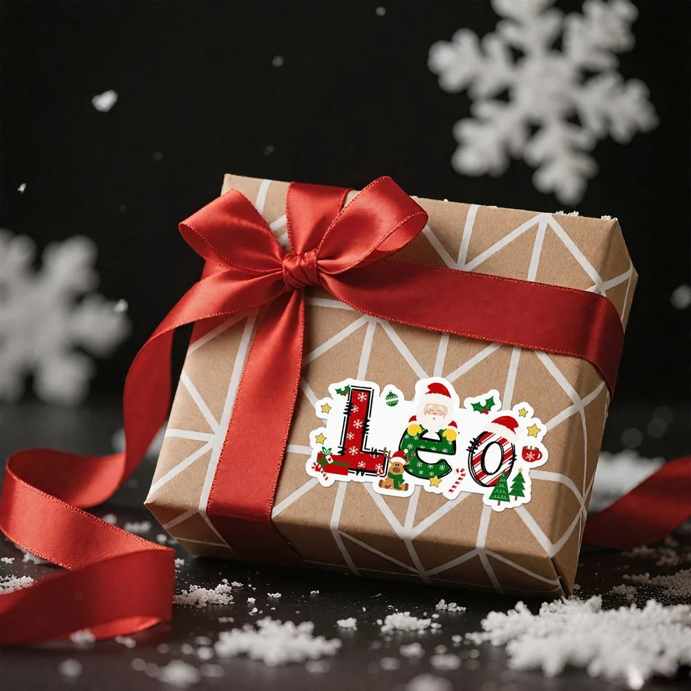 Personalized Santa Claus Elk Design Waterproof Stickers Labels