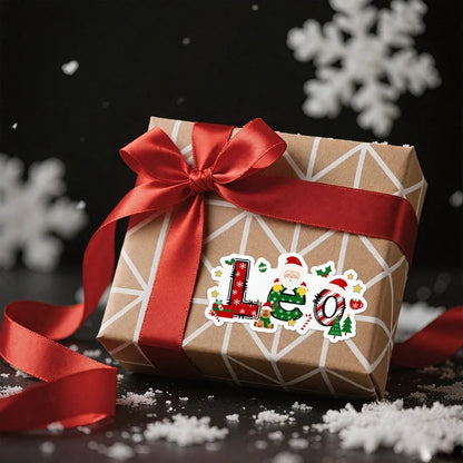 Personalized Santa Claus Elk Design Waterproof Stickers Labels