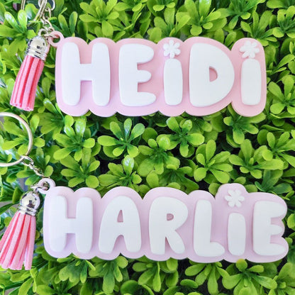 Personalized Keychain, Acrylic Name Tag, Pastel Keychains