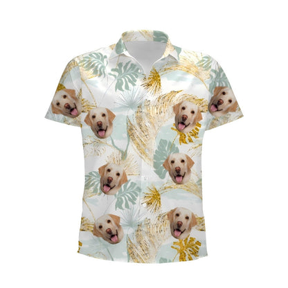 Personalized Photo Hawaiian Shirt Custom Dog Cat Face Holiday Tropical Pattern Shir