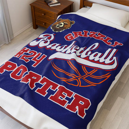 Basketball Blanket Personalized Senior Gift Custom Team Gift Name on Blanket