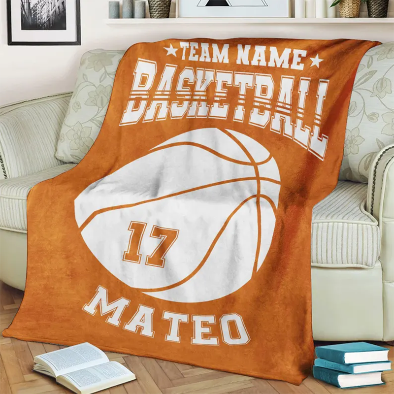 Personalized Basketball Blanket, Basketball Gift For Team