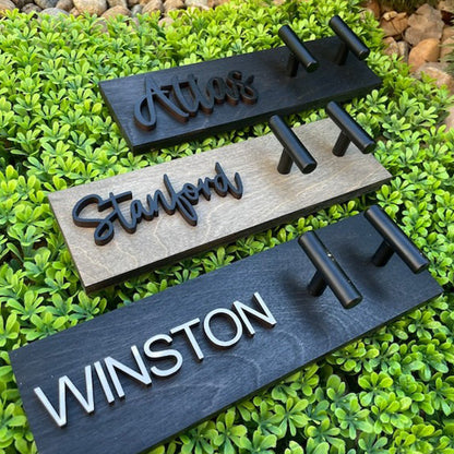 Custom Dog Leash Holder - Wood Leash Holder