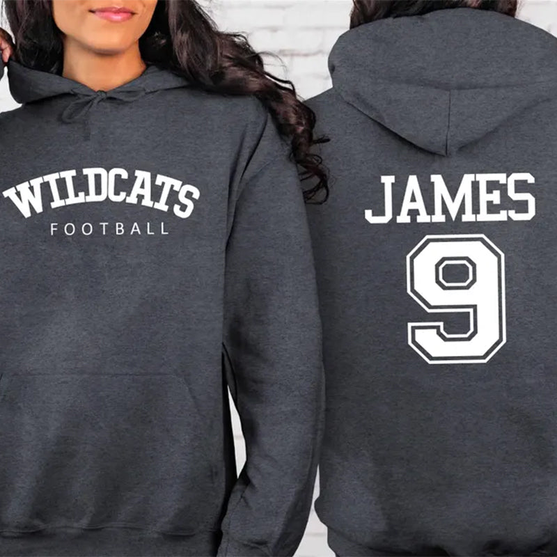 Custom Football Team Name and Number Hoodie