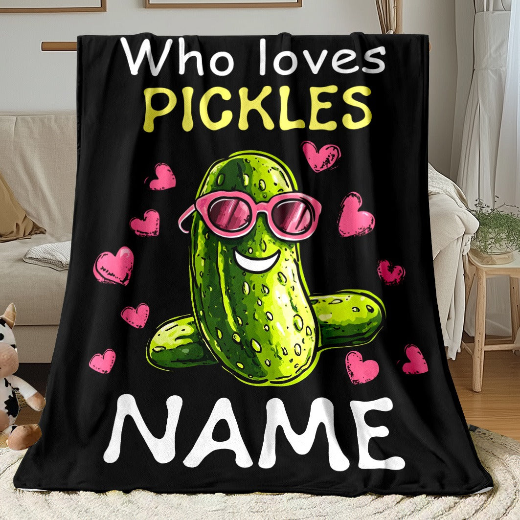 Custom Name Pickle Lover's Blanket