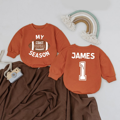 Personalized Game Day Outfit,My First Football Season Romper